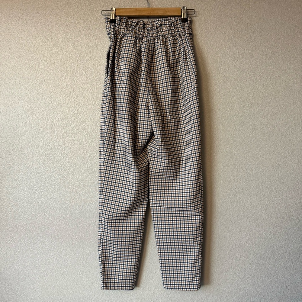 Divided H&M Pants Check Plaid High Rise Belted Preppy - Picture 9 of 9